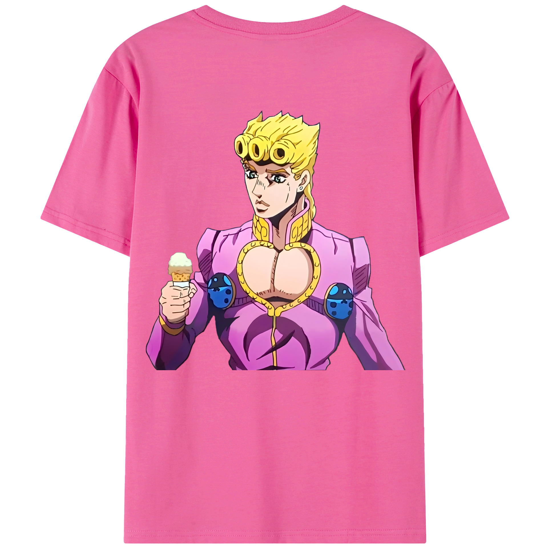 （画像用） ジョジョの奇妙な冒険 ジョルノ?ジョバァーナ JoJo's Bizarre Adventure Giorno Giovanna レディース半袖Tシャツ(バックプリント)